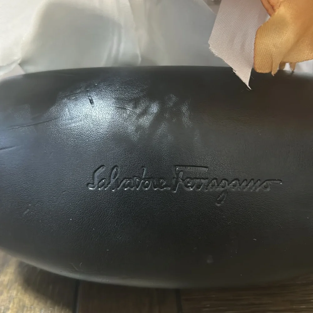 Salvatore Ferragamo Black Eyewear Case EUC
